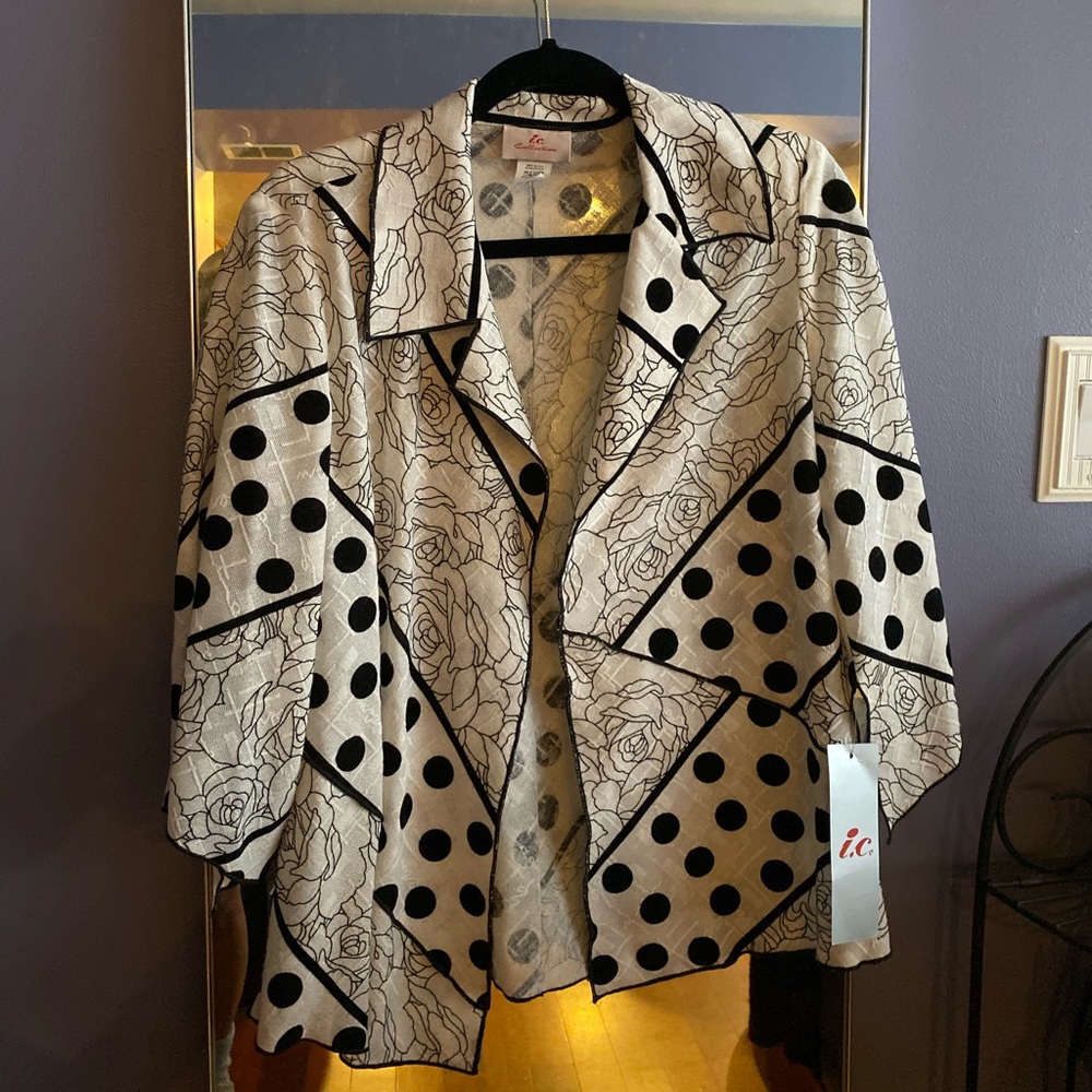 Black and white blazer